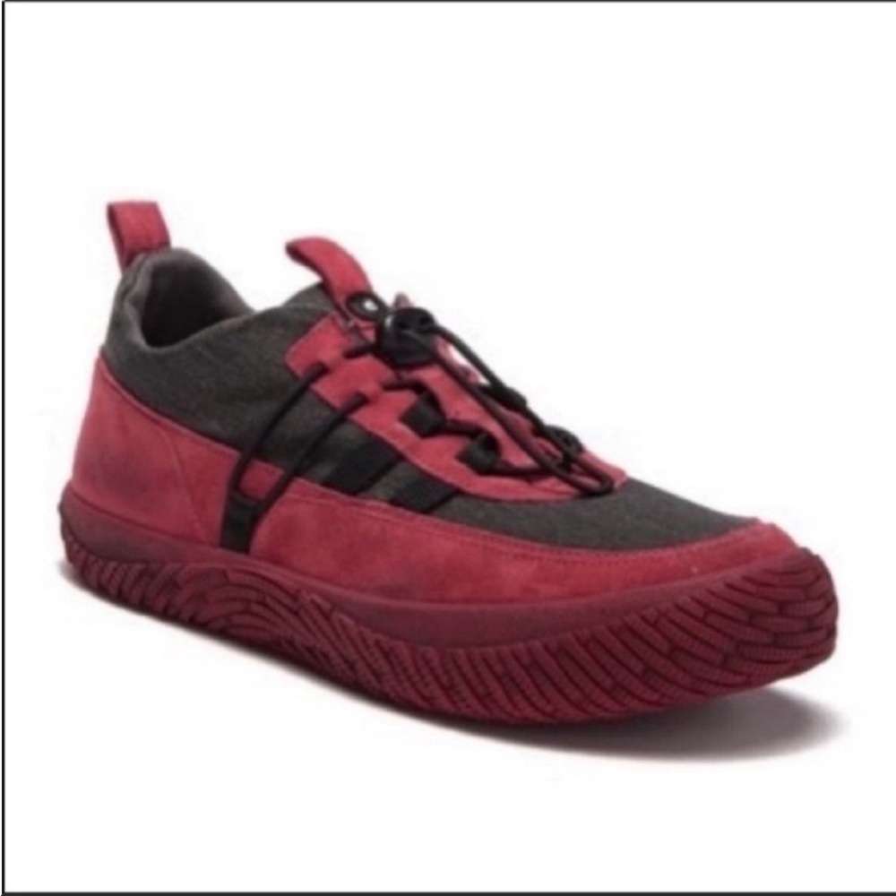 Hybrid Green Label Artful Suede Sneaker Textured Grip Round Toe Shoes Men NWT